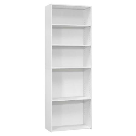 GFANCY FIXTURES 11.75 x 24.75 x 71.25 in. White 5 Shelves Bookcase GF3089037